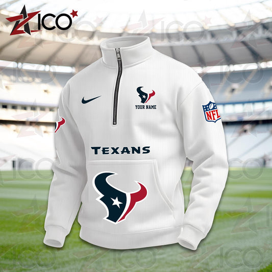 Houston Texans High Neck Half Zip Pocket Sweatshirt New Trending AZMN2DPS000077