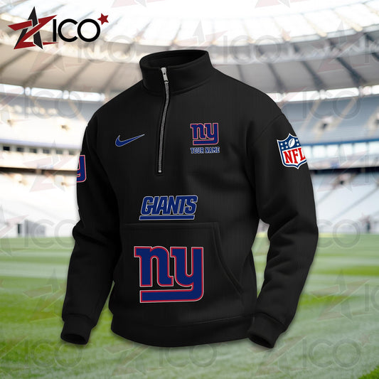 New York Giants High Neck Half Zip Pocket Sweatshirt New Trending AZMN2DPS000088