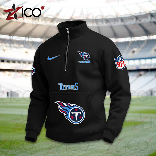 Tennessee Titans High Neck Half Zip Pocket Sweatshirt New Trending AZMN2DPS000095