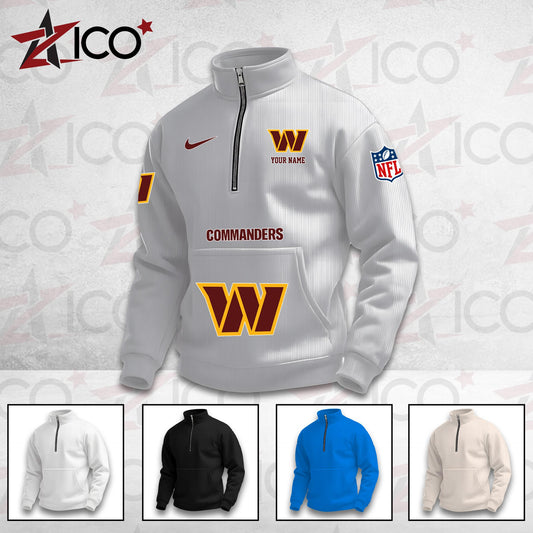 Washington Commanders High Neck Half Zip Pocket Sweatshirt New Trending AZMN2DPS000096