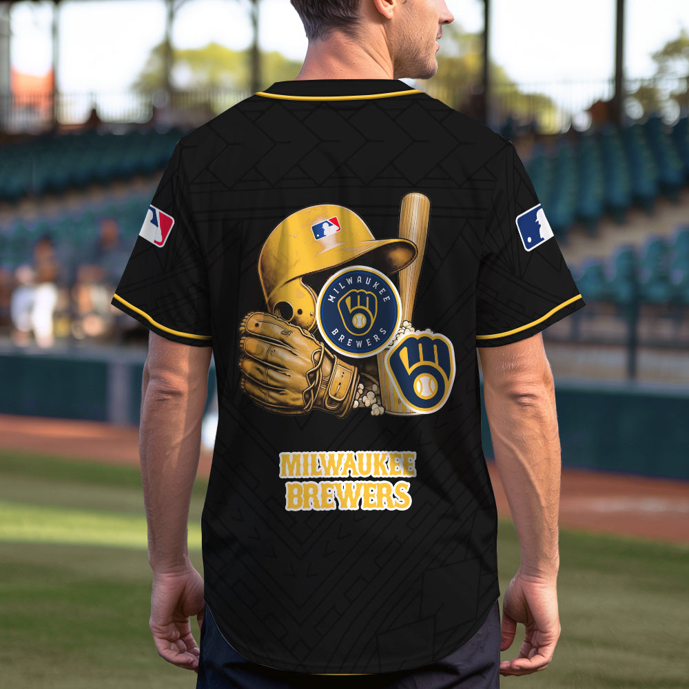 Milwaukee Brewers Baseball Jersey New Collection MLB AZMNBJS000048