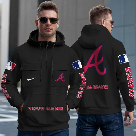 Atlanta Braves New Collection Multi-Pockets Zip Hoodie MLB AZMNMZHD000162