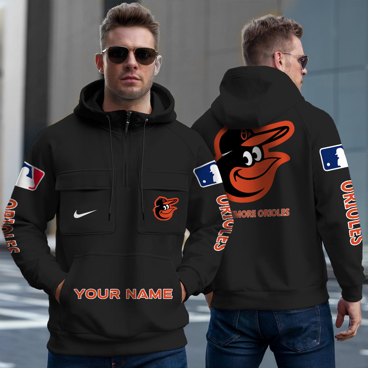 Baltimore Orioles New Collection Multi-Pockets Zip Hoodie MLB AZMNMZHD000163