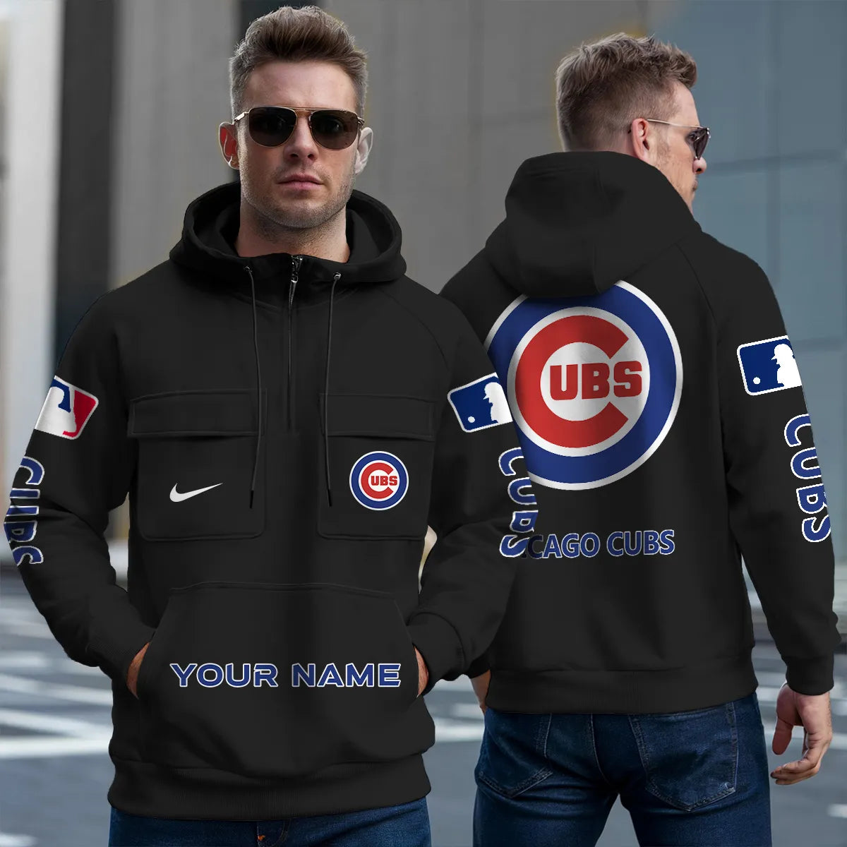 Chicago Cubs New Collection Multi-Pockets Zip Hoodie MLB AZMNMZHD000165