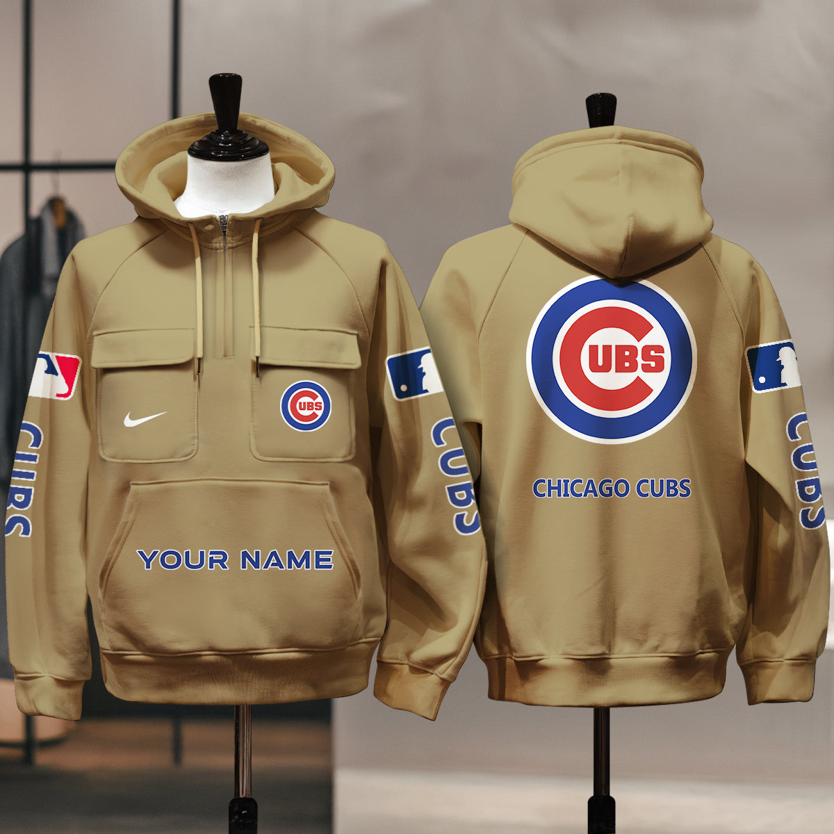 Chicago Cubs New Collection Multi-Pockets Zip Hoodie MLB AZMNMZHD000165