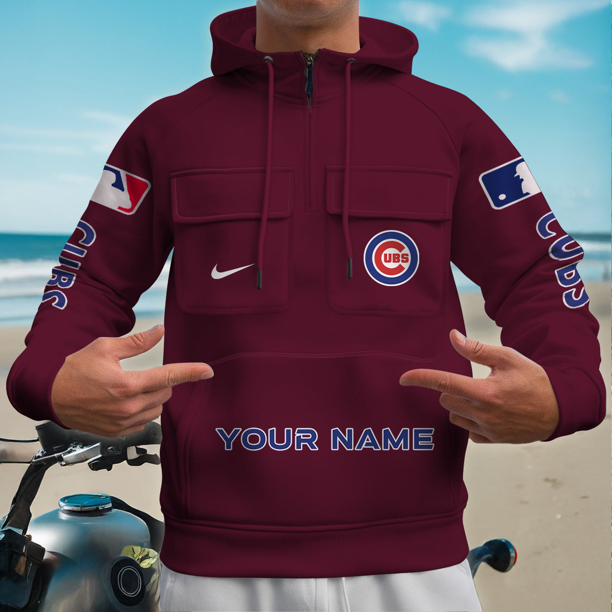 Chicago Cubs New Collection Multi-Pockets Zip Hoodie MLB AZMNMZHD000165