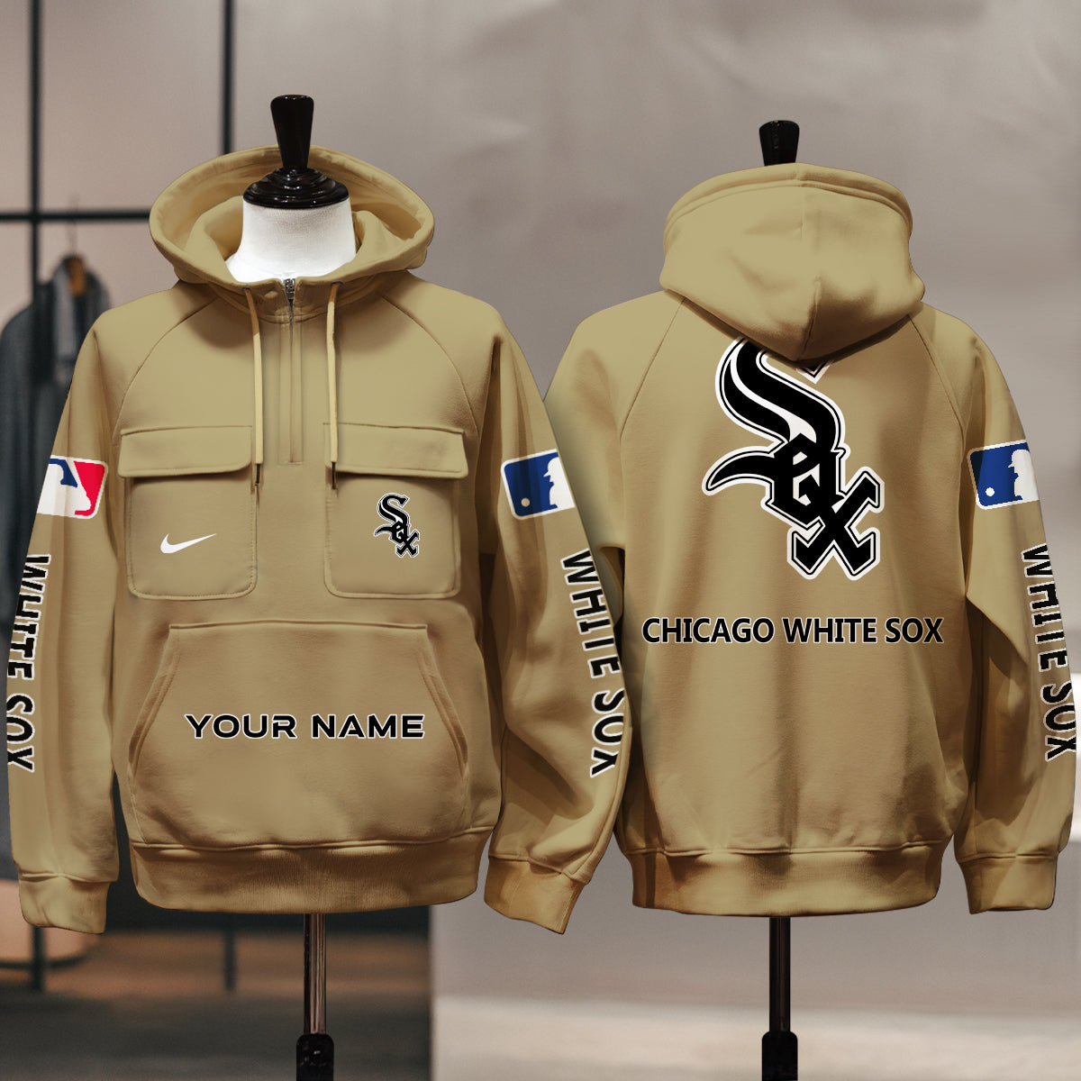 Chicago White Sox New Collection Multi-Pockets Zip Hoodie MLB AZMNMZHD000166