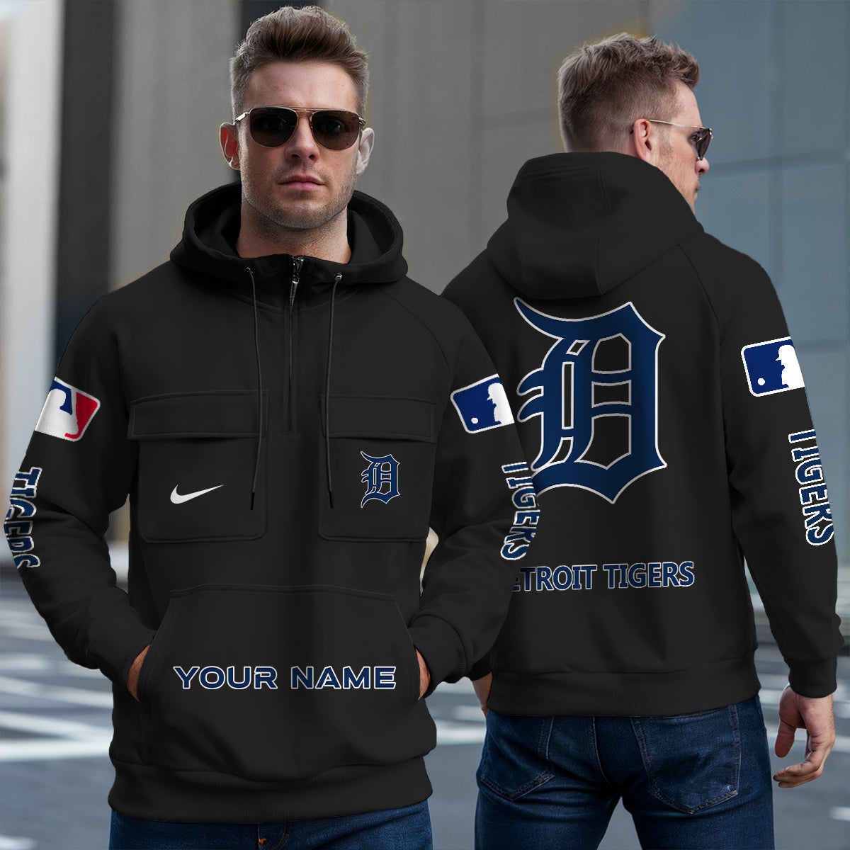 Detroit Tigers New Collection Multi-Pockets Zip Hoodie MLB AZMNMZHD000170