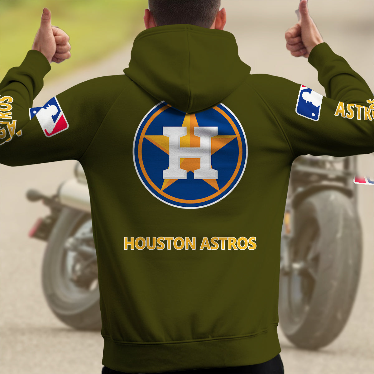 Houston Astros New Collection Multi-Pockets Zip Hoodie MLB AZMNMZHD000171