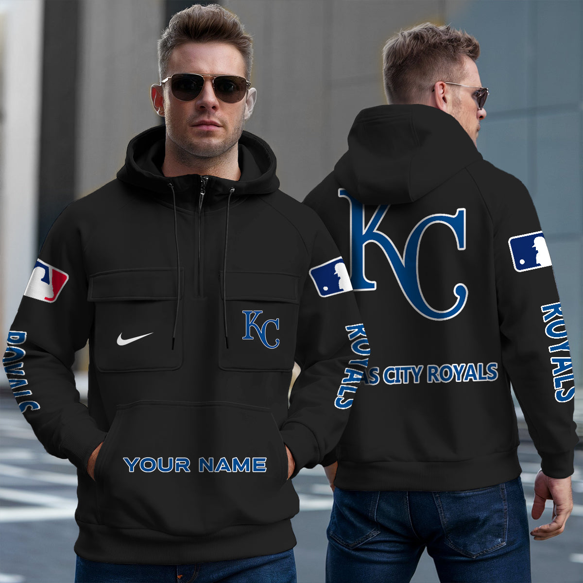 Kansas City Royals New Collection Multi-Pockets Zip Hoodie MLB AZMNMZHD000172