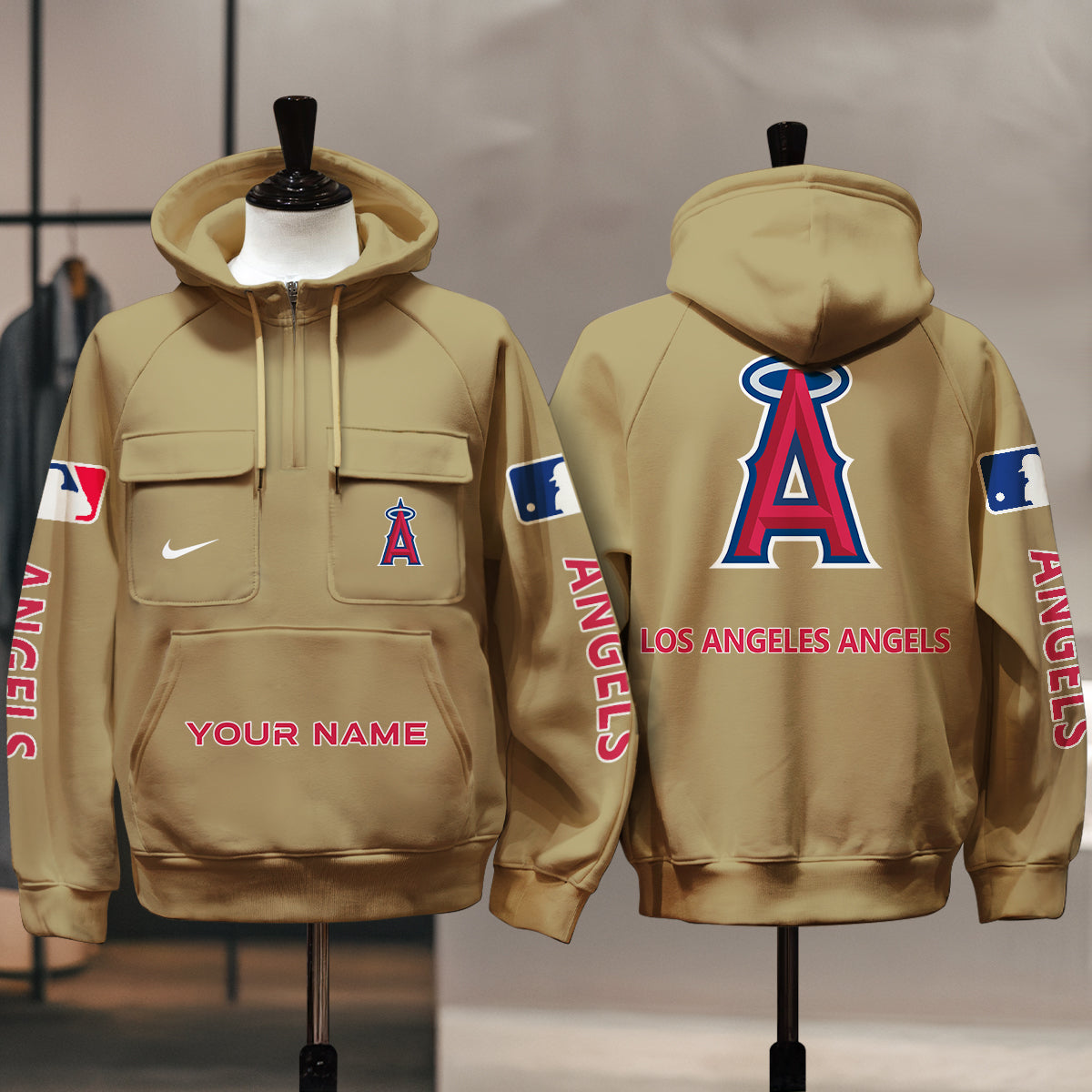 Los Angeles Angels New Collection Multi-Pockets Zip Hoodie MLB AZMNMZHD000173