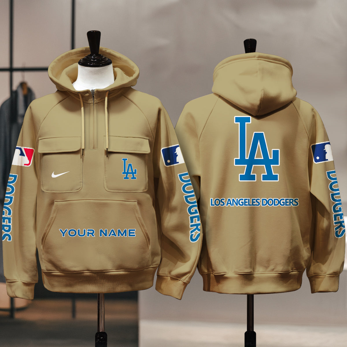 Los Angeles Dodgers New Collection Multi-Pockets Zip Hoodie MLB AZMNMZHD000174