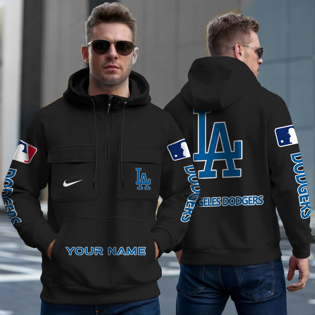 Los Angeles Dodgers New Collection Multi-Pockets Zip Hoodie MLB AZMNMZHD000174