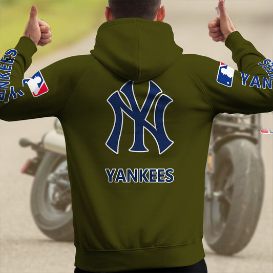 New York Yankees New Collection Multi-Pockets Zip Hoodie MLB AZMNMZHD000179