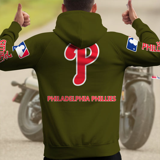 Philadelphia Phillies New Collection Multi-Pockets Zip Hoodie MLB AZMNMZHD000181