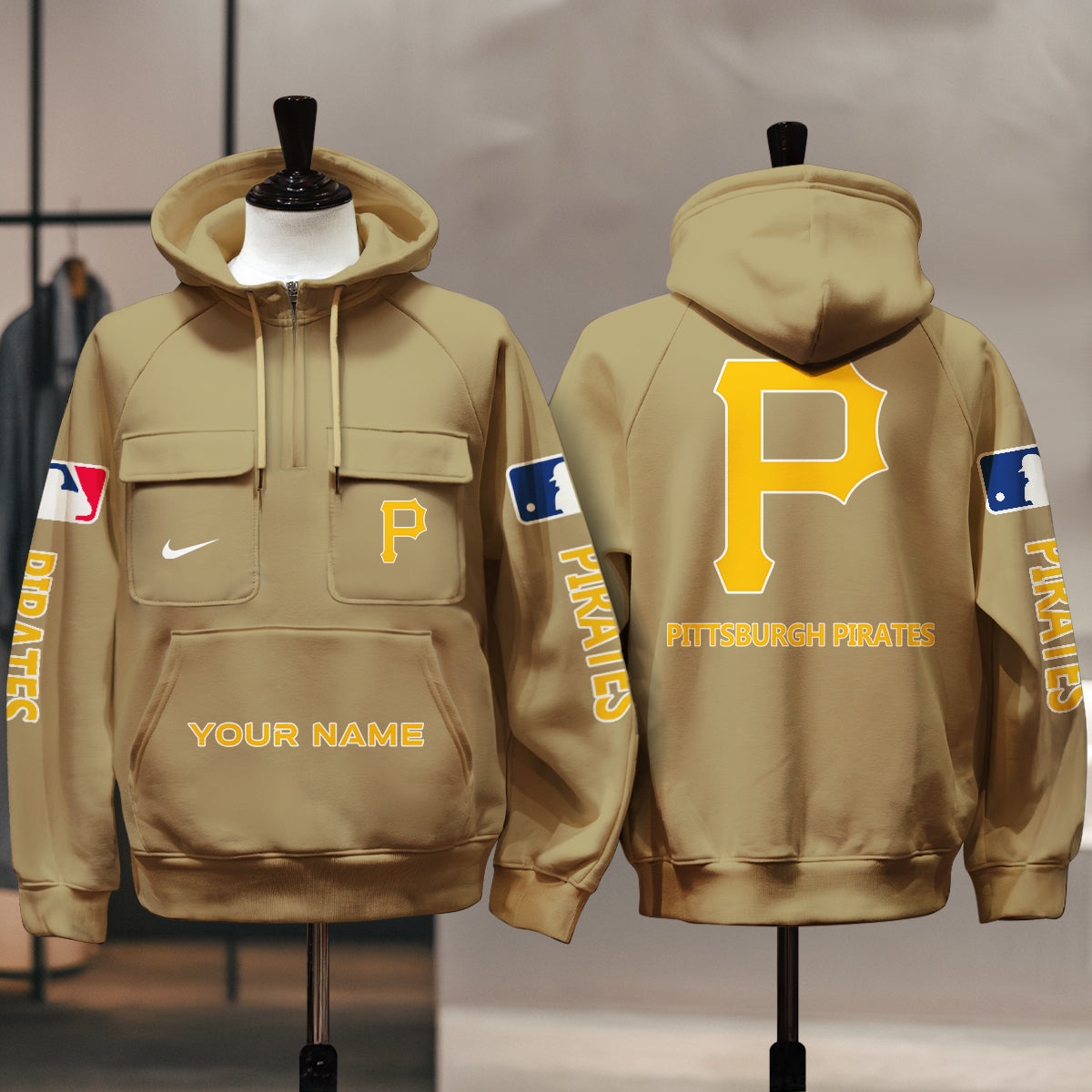 Pittsburgh Pirates New Collection Multi-Pockets Zip Hoodie MLB AZMNMZHD000182