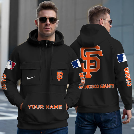 San Francisco Giants New Collection Multi-Pockets Zip Hoodie MLB AZMNMZHD000184