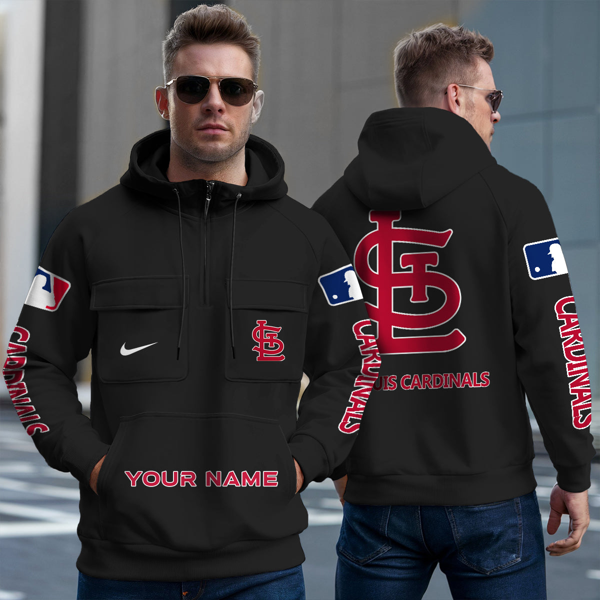 St. Louis Cardinals New Collection Multi-Pockets Zip Hoodie MLB AZMNMZHD000186