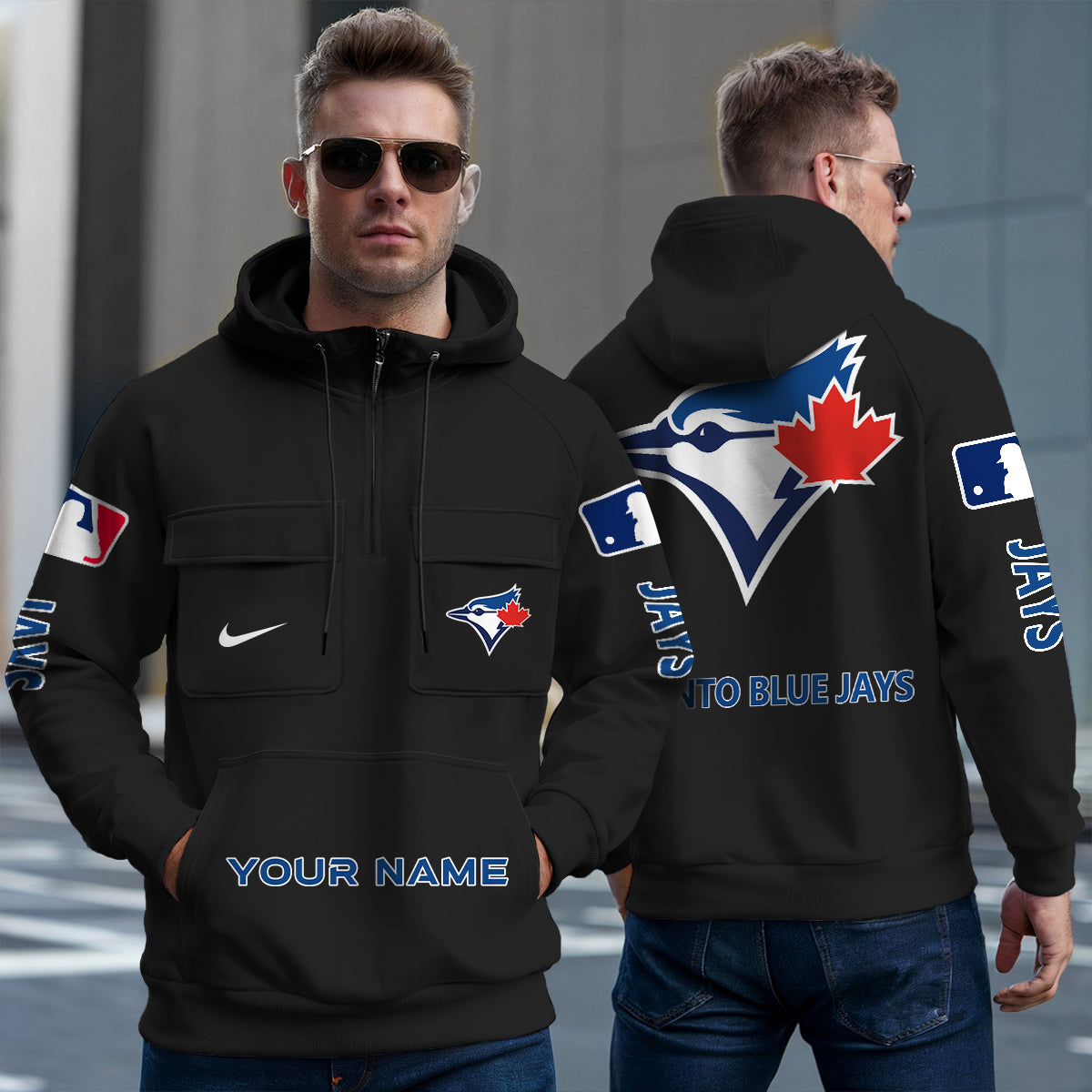 Toronto Blue Jays New Collection Multi-Pockets Zip Hoodie MLB AZMNMZHD000189