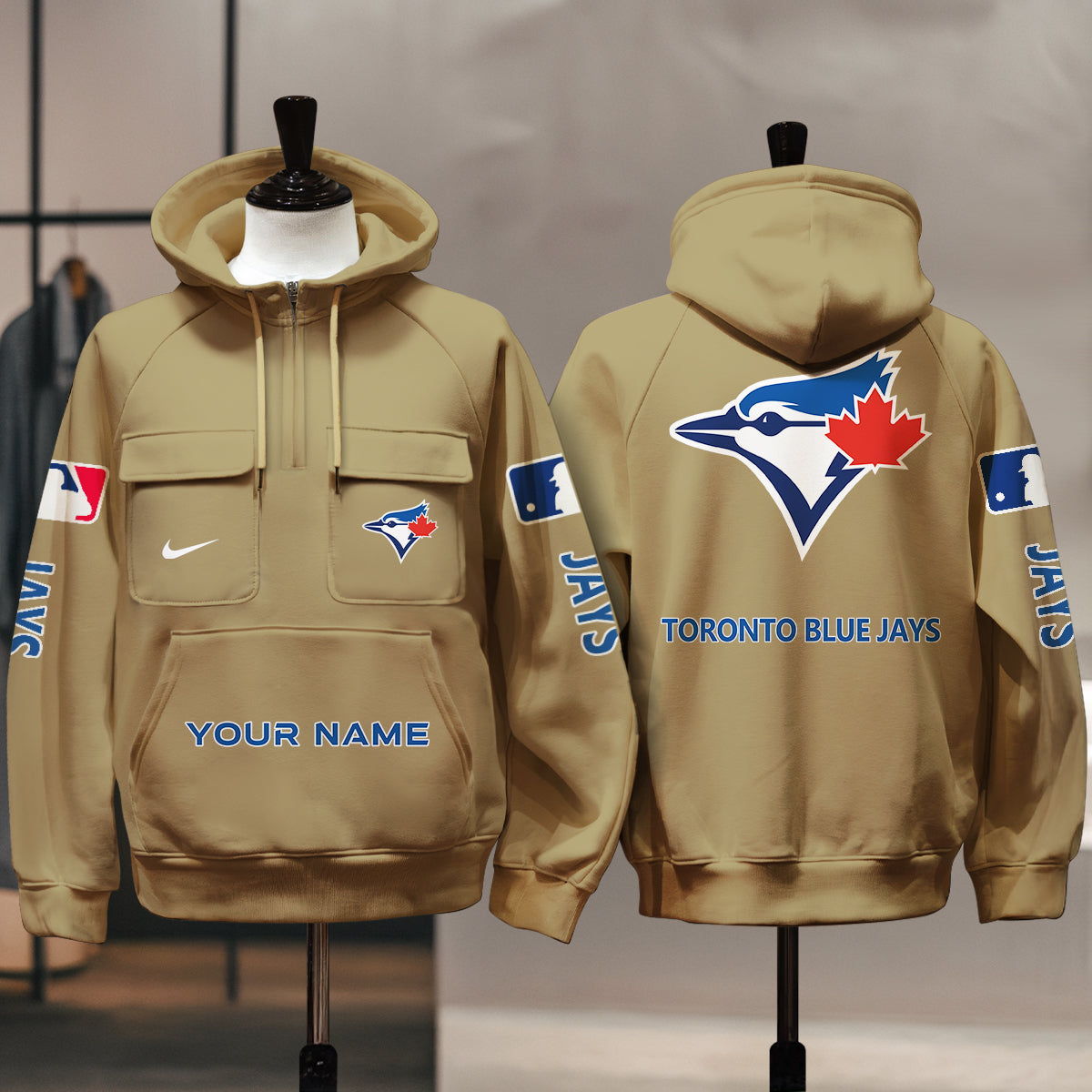 Toronto Blue Jays New Collection Multi-Pockets Zip Hoodie MLB AZMNMZHD000189