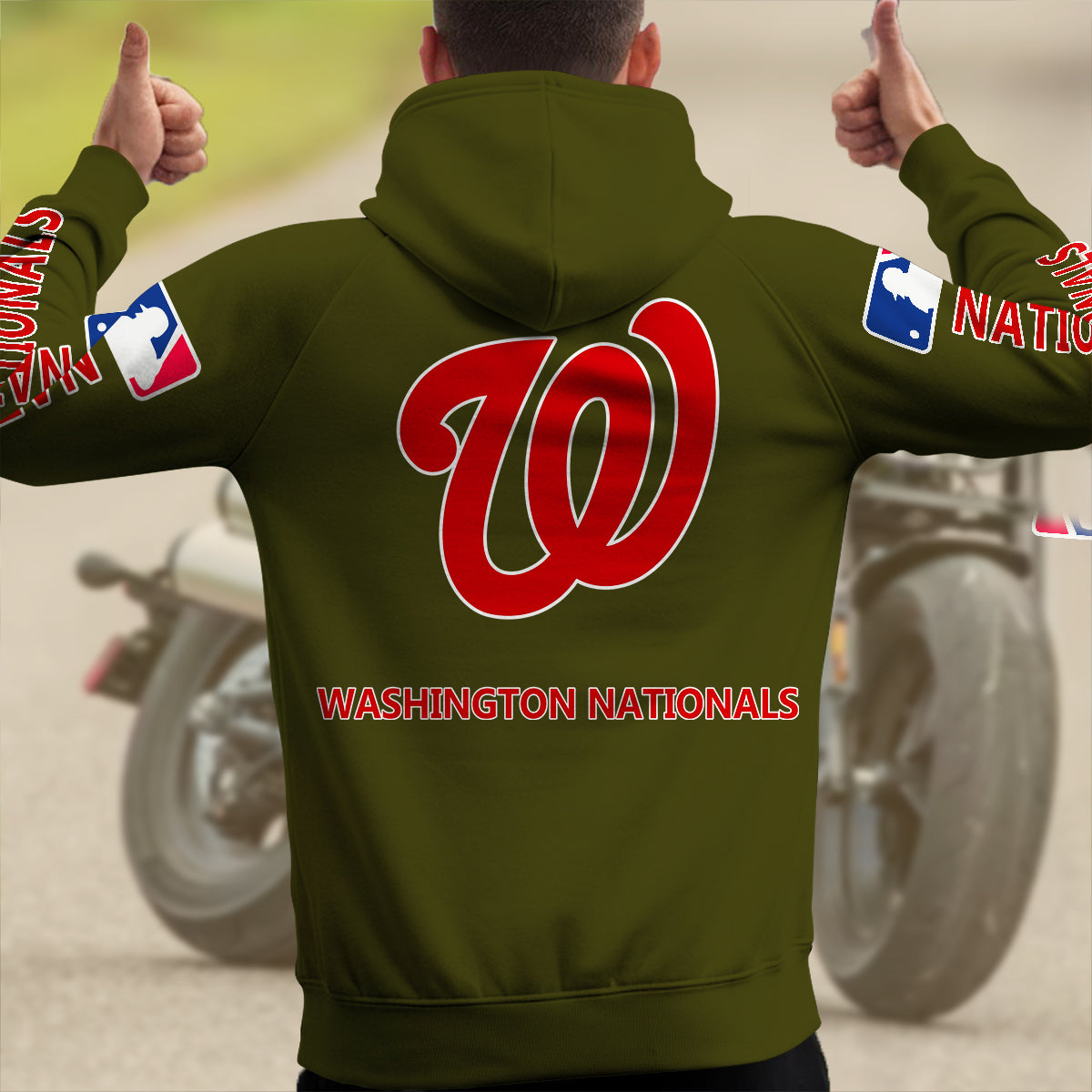 Washington Nationals New Collection Multi-Pockets Zip Hoodie MLB AZMNMZHD000190