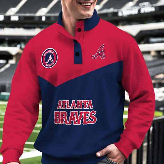 Atlanta Braves New Collection Casual Stand Collar Sweatshirt MLB AZMNSCSW000382