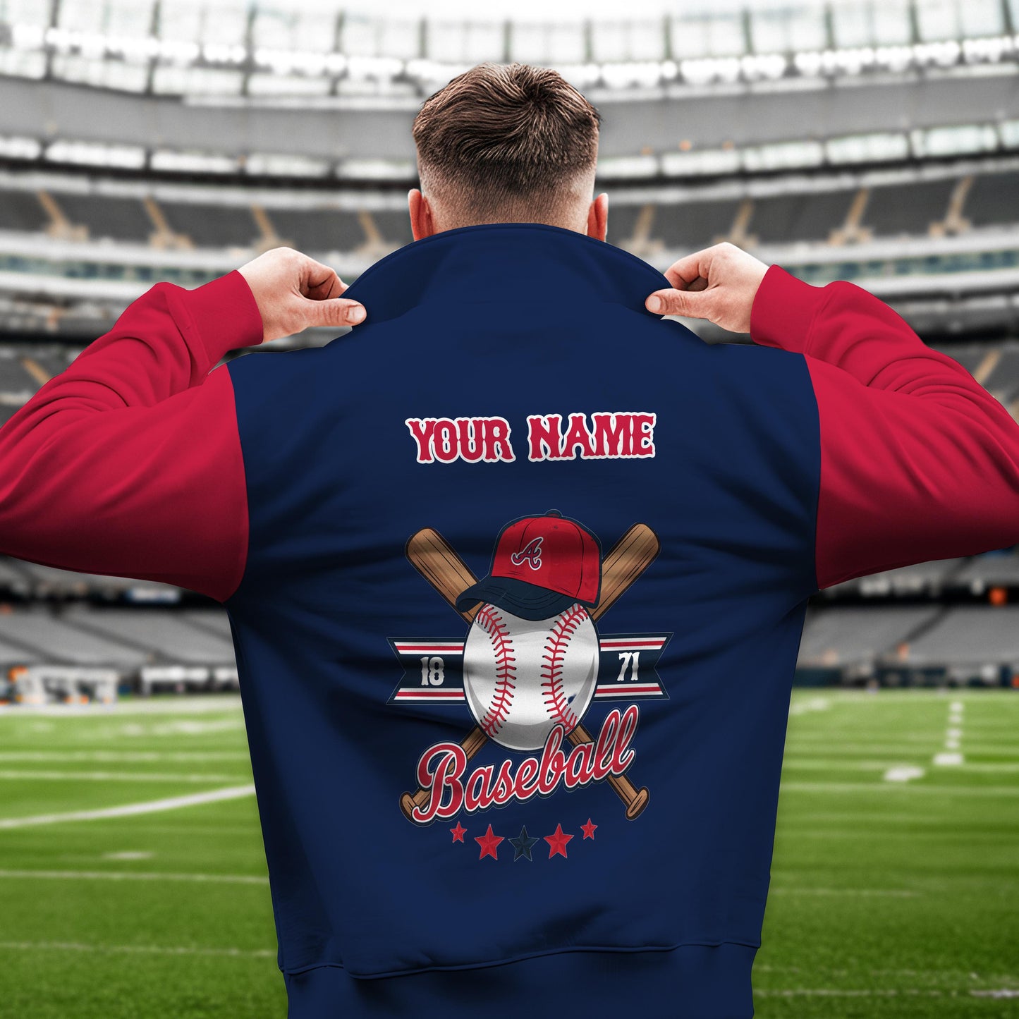 Atlanta Braves New Collection Casual Stand Collar Sweatshirt MLB AZMNSCSW000382