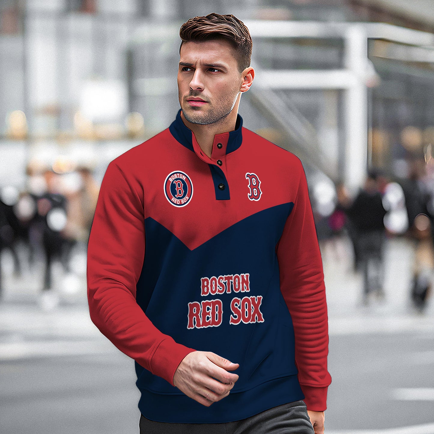 Boston Red Sox New Collection Casual Stand Collar Sweatshirt MLB AZMNSCSW000384