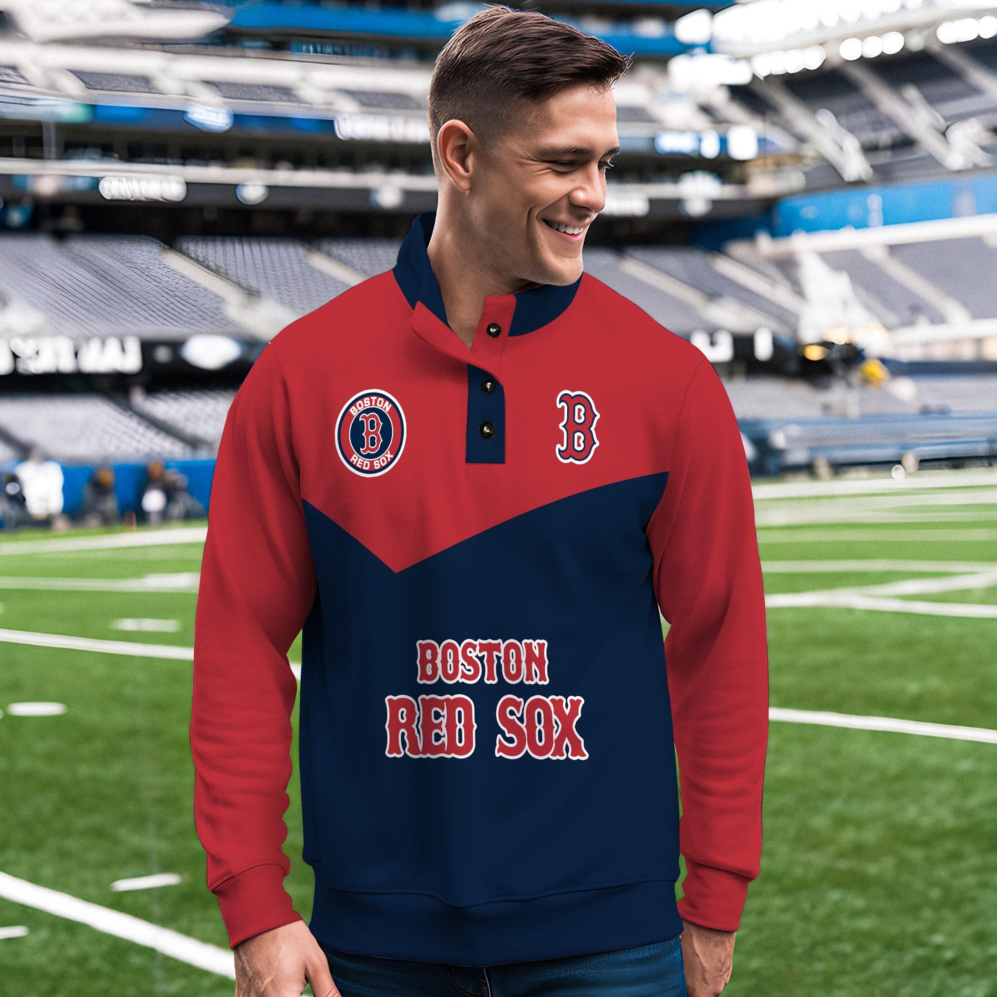 Boston Red Sox New Collection Casual Stand Collar Sweatshirt MLB AZMNSCSW000384