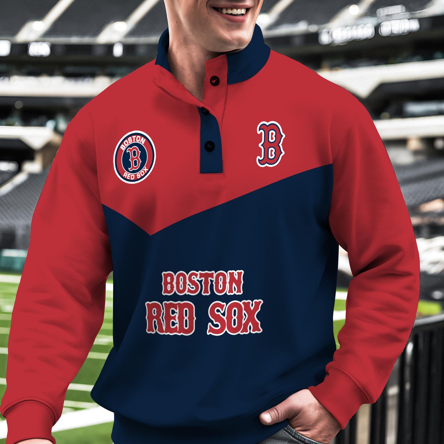 Boston Red Sox New Collection Casual Stand Collar Sweatshirt MLB AZMNSCSW000384