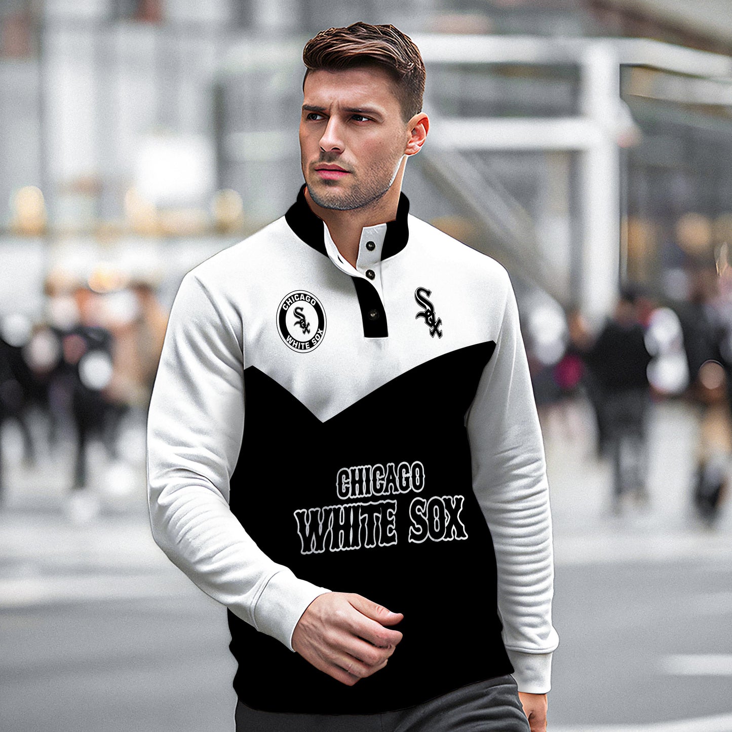 Chicago White Sox New Collection Casual Stand Collar Sweatshirt MLB AZMNSCSW000386