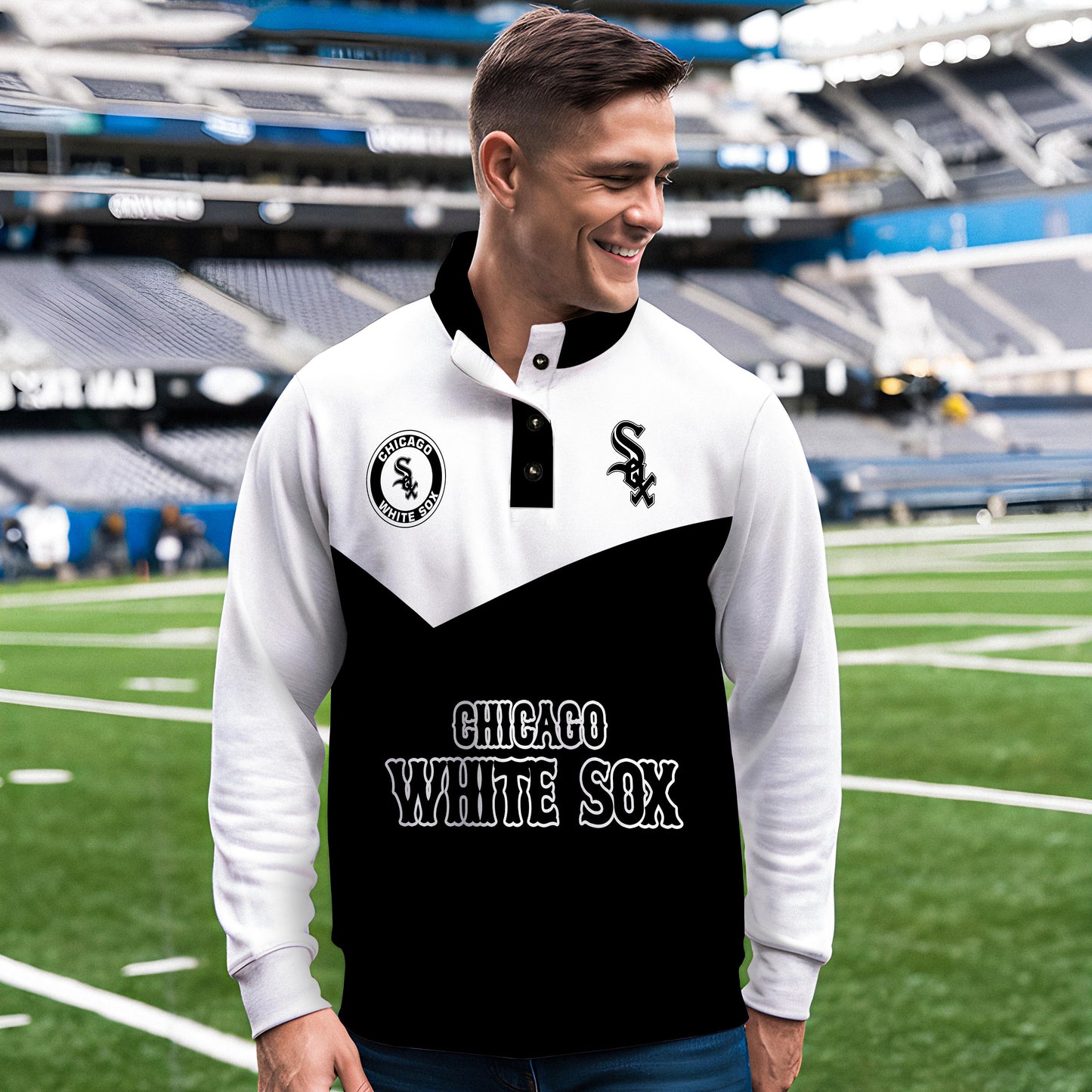 Chicago White Sox New Collection Casual Stand Collar Sweatshirt MLB AZMNSCSW000386