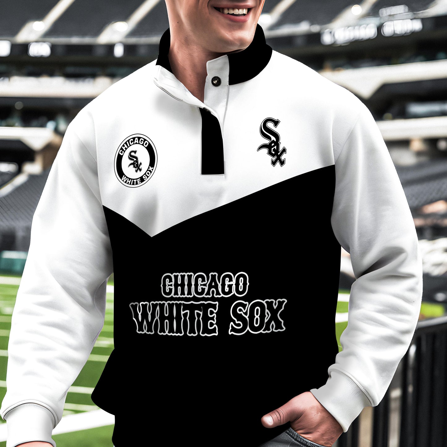 Chicago White Sox New Collection Casual Stand Collar Sweatshirt MLB AZMNSCSW000386