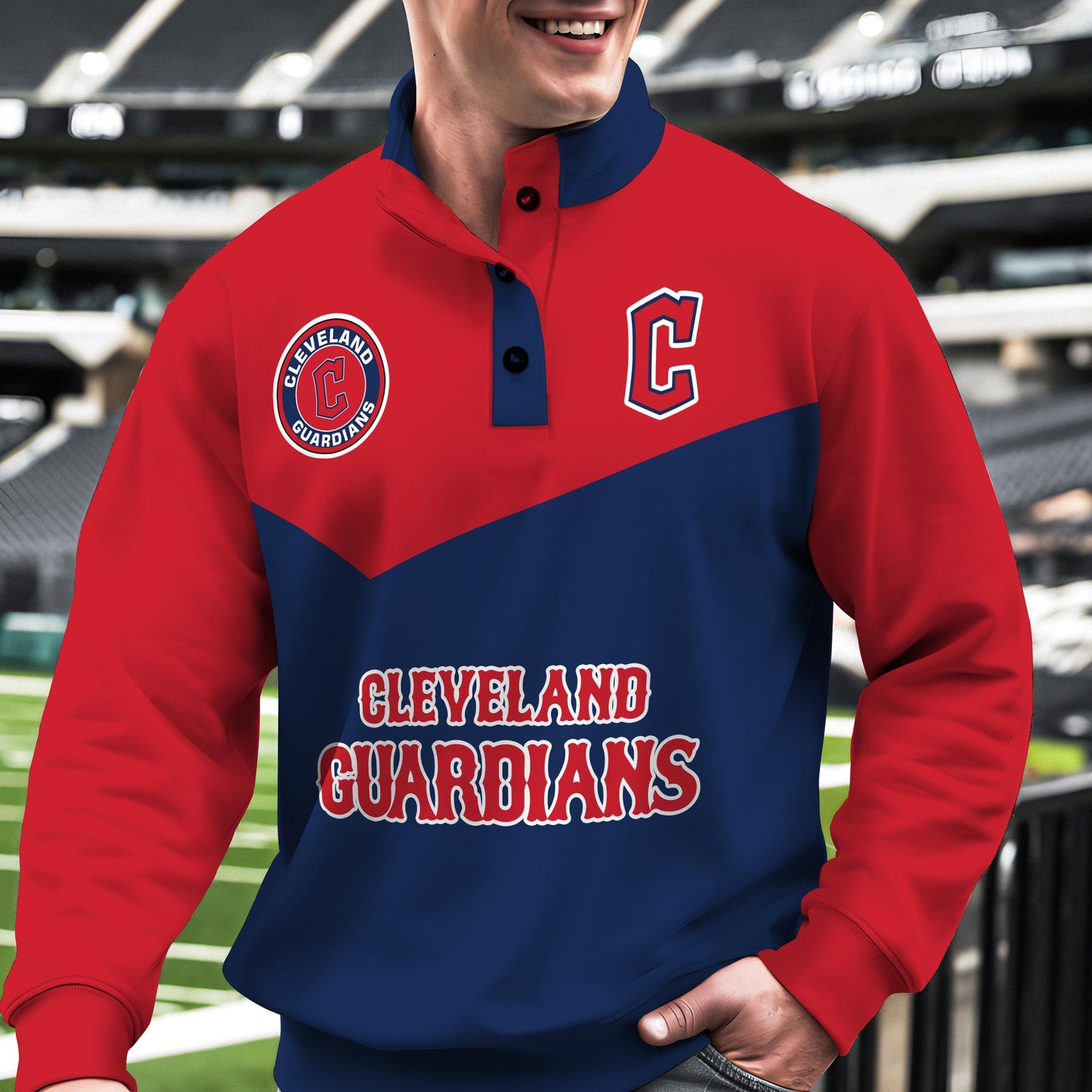 Cleveland Guardians New Collection Casual Stand Collar Sweatshirt MLB AZMNSCSW000388