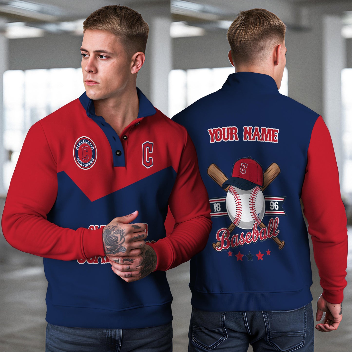 Cleveland Guardians New Collection Casual Stand Collar Sweatshirt MLB AZMNSCSW000388