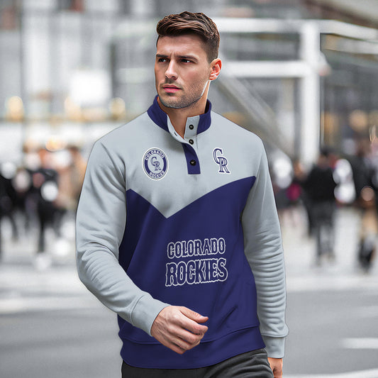 Colorado Rockies New Collection Casual Stand Collar Sweatshirt MLB AZMNSCSW000389