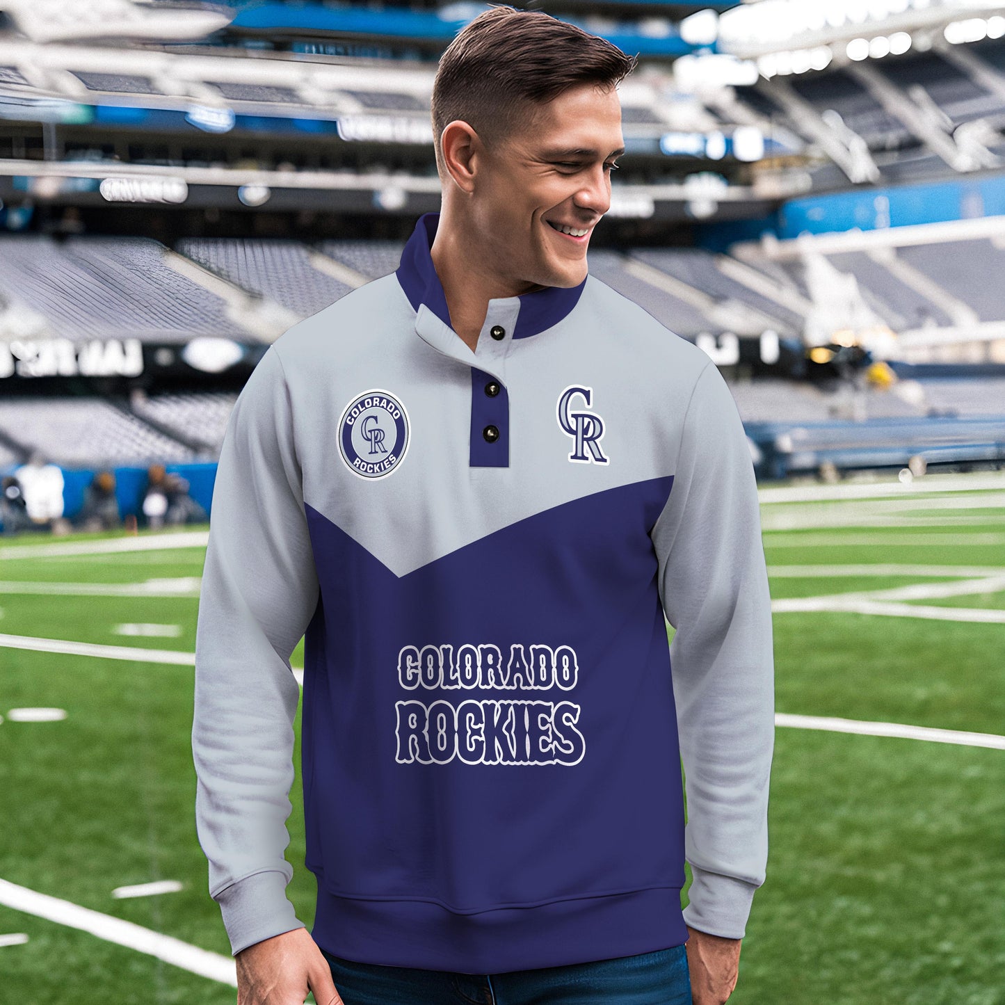 Colorado Rockies New Collection Casual Stand Collar Sweatshirt MLB AZMNSCSW000389