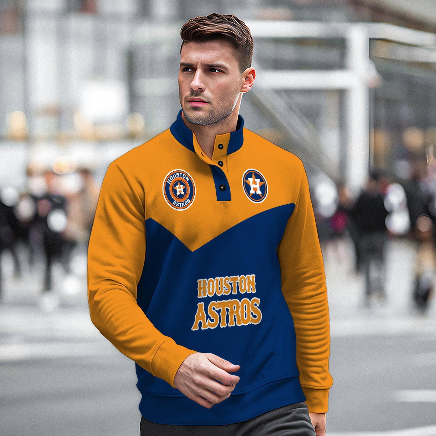 Houston Astros New Collection Casual Stand Collar Sweatshirt MLB AZMNSCSW000391