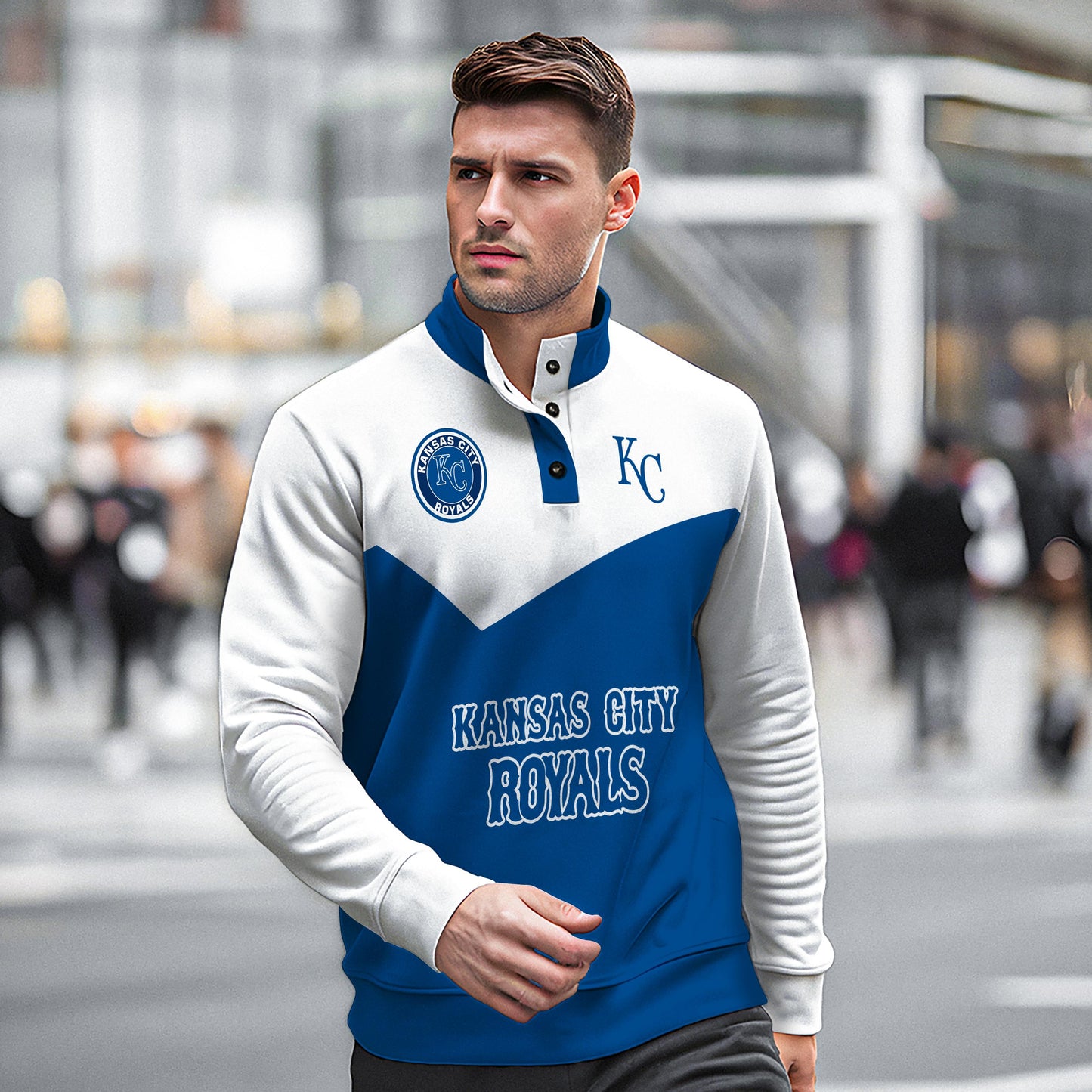 Kansas City Royals New Collection Casual Stand Collar Sweatshirt MLB AZMNSCSW000392