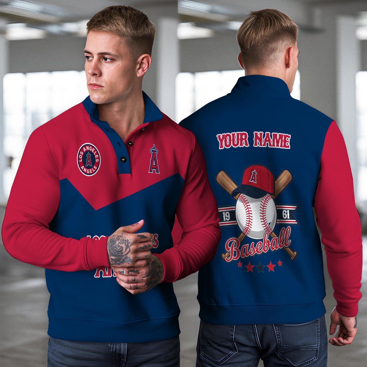 Los Angeles Angels New Collection Casual Stand Collar Sweatshirt MLB AZMNSCSW000393