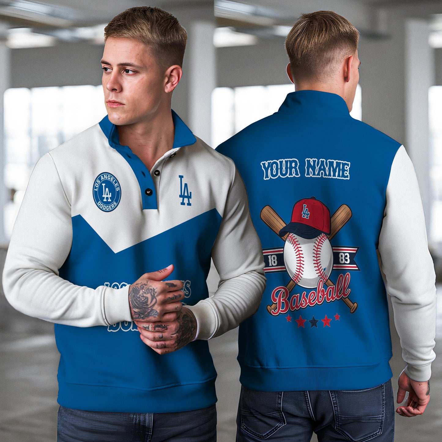 Los Angeles Dodgers New Collection Casual Stand Collar Sweatshirt MLB AZMNSCSW000394