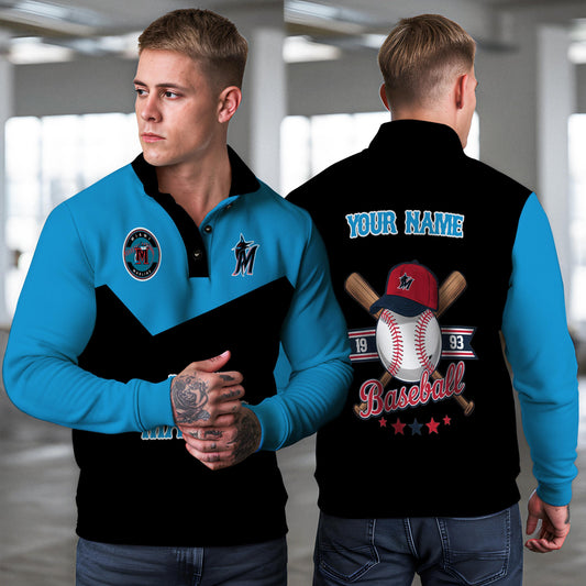 Miami Marlins New Collection Casual Stand Collar Sweatshirt MLB AZMNSCSW000395