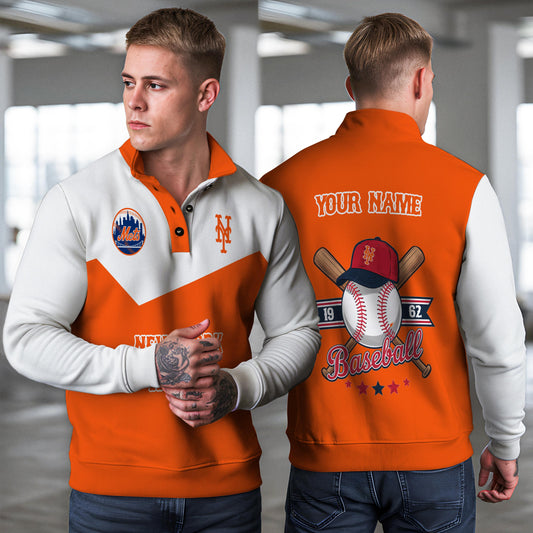 New York Mets New Collection Casual Stand Collar Sweatshirt MLB AZMNSCSW000398