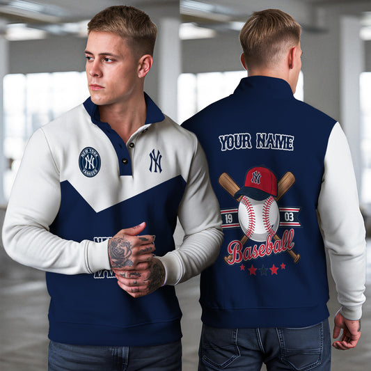 New York Yankees New Collection Casual Stand Collar Sweatshirt MLB AZMNSCSW000399