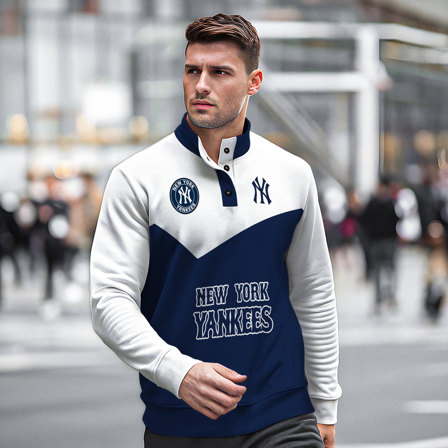 New York Yankees New Collection Casual Stand Collar Sweatshirt MLB AZMNSCSW000399