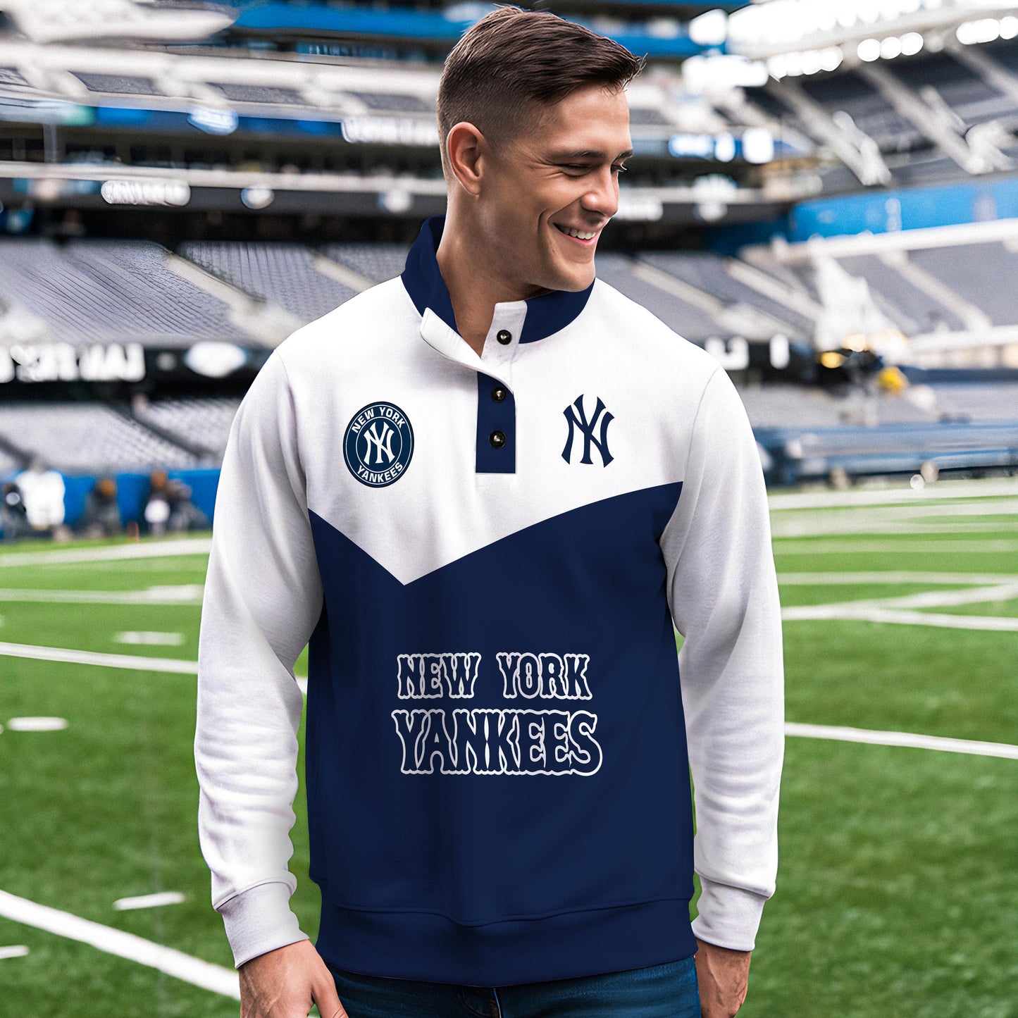 New York Yankees New Collection Casual Stand Collar Sweatshirt MLB AZMNSCSW000399