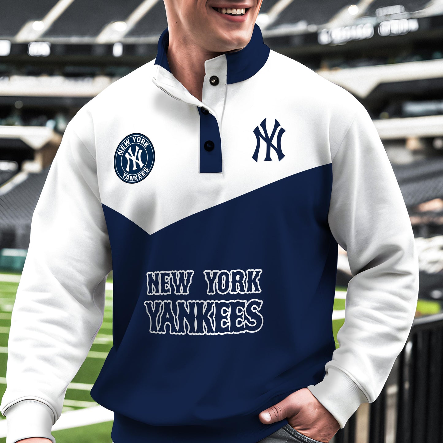 New York Yankees New Collection Casual Stand Collar Sweatshirt MLB AZMNSCSW000399