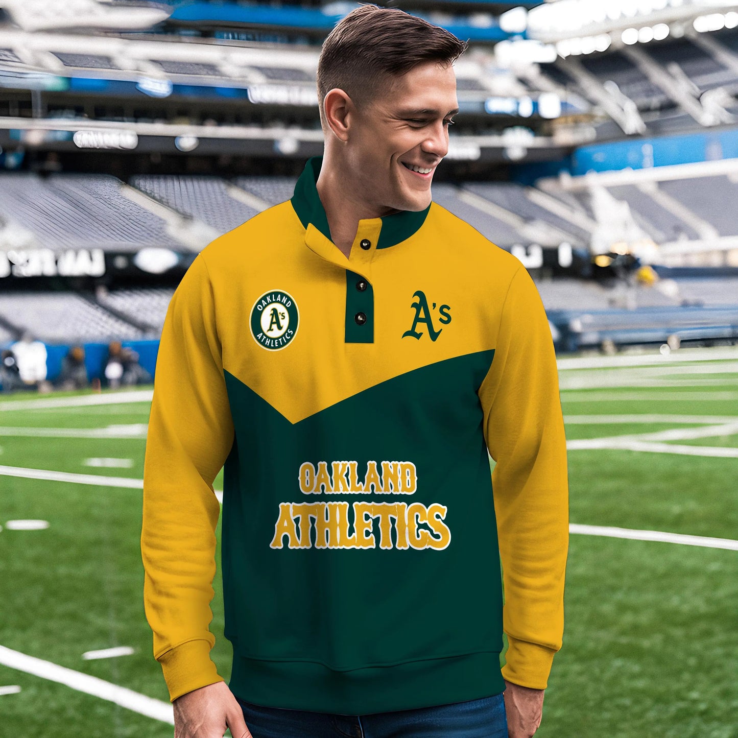 Oakland Athletics New Collection Casual Stand Collar Sweatshirt MLB AZMNSCSW000400