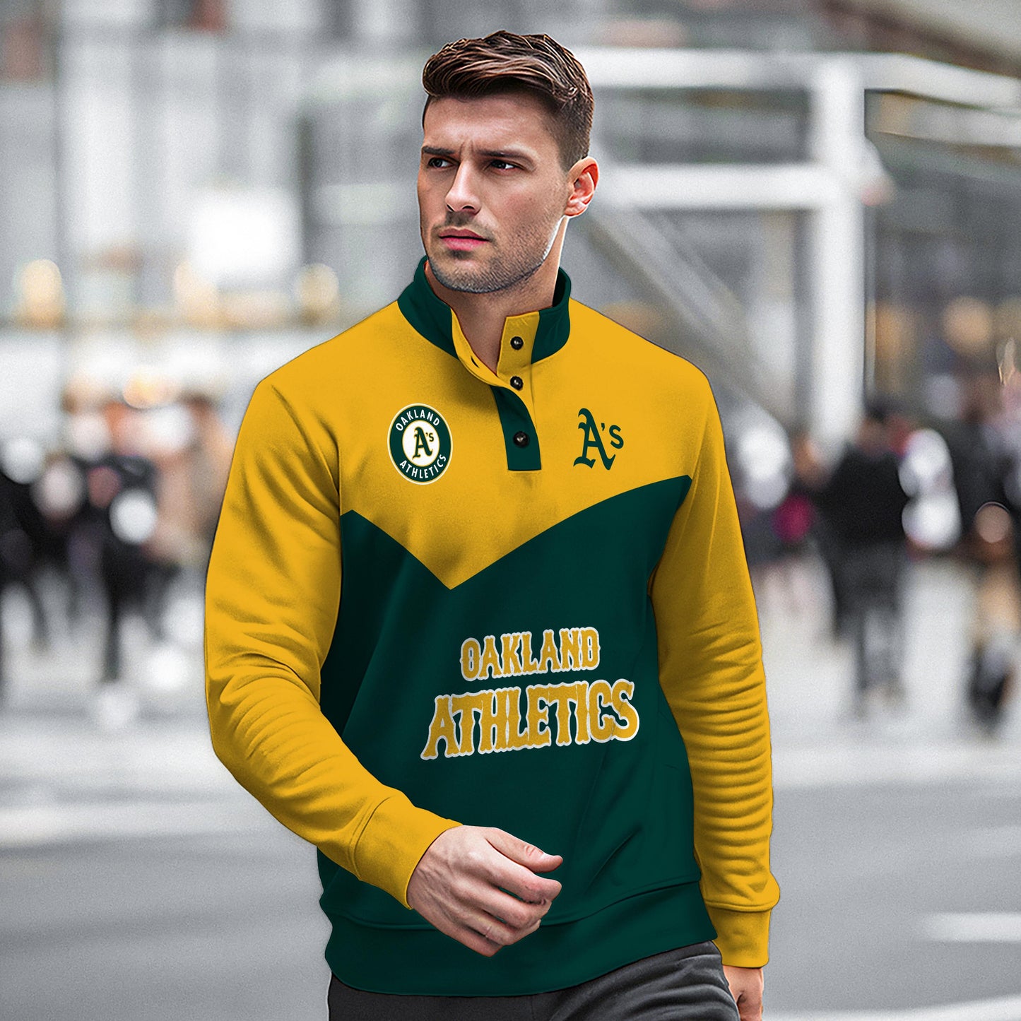 Oakland Athletics New Collection Casual Stand Collar Sweatshirt MLB AZMNSCSW000400