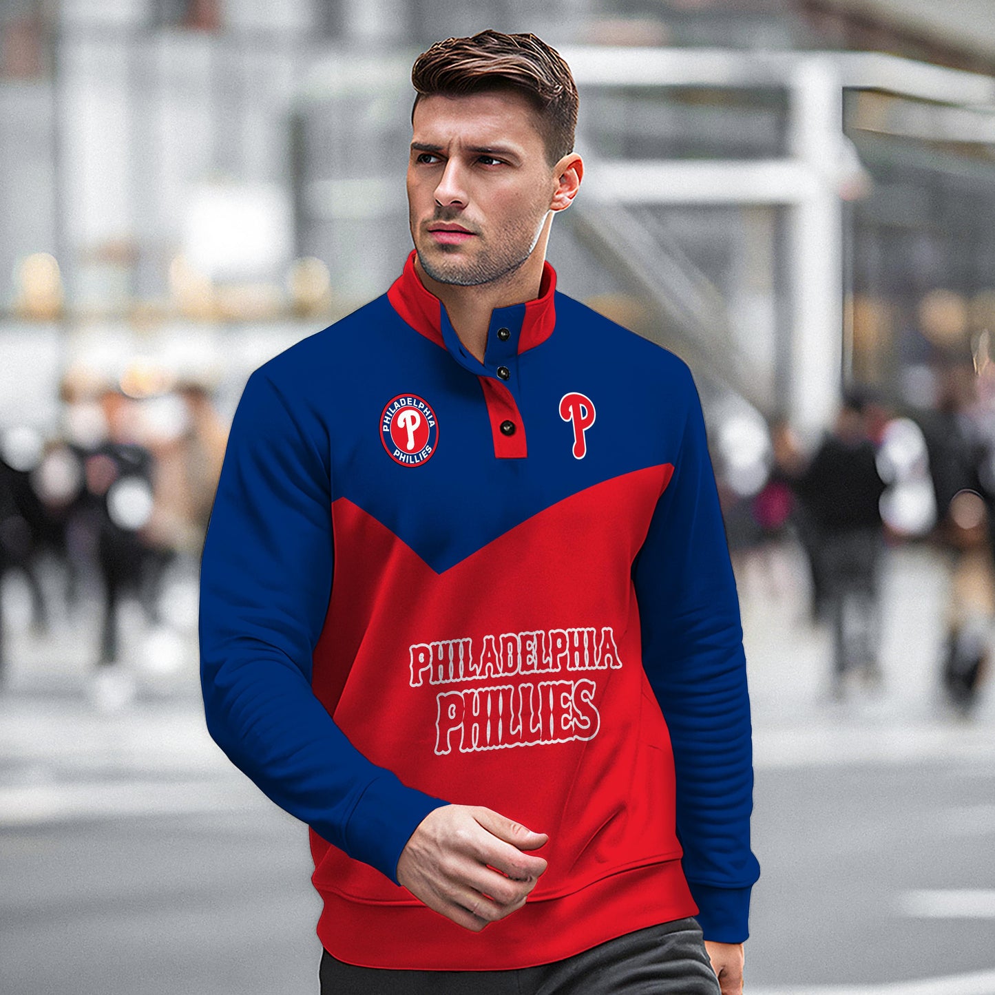 Philadelphia Phillies New Collection Casual Stand Collar Sweatshirt MLB AZMNSCSW000401